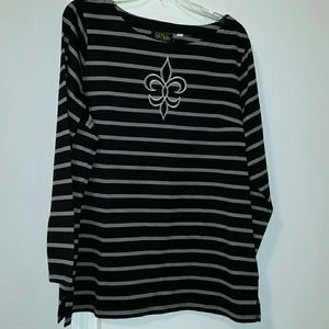 Bob Mackie - Striped applique top