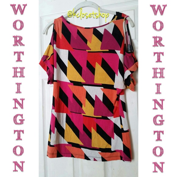 FINAL SALE Worthington® {COLD-SHOULDER DOLMAN TOP} - Picture 9 of 11