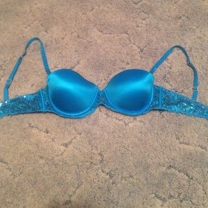 💎Victoria's SECERET PINK blue sparkly bra💎