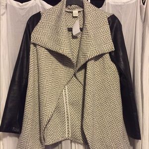 Brand new faux leather and cotton jacket