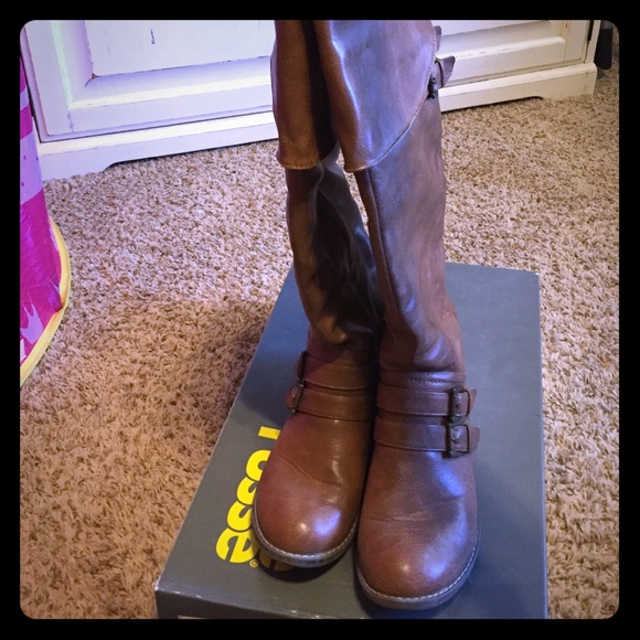 Tan riding boots