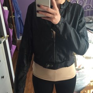 Black pleather jacket (not real leather)