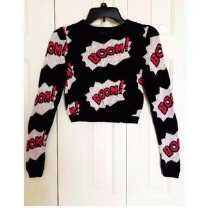 Pop Art Comic Book style cropped sweater
