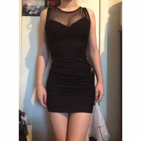 Mini black lace dress