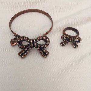 Betsey Johnson Bow Bracelet and Ring