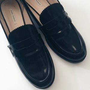 Zara black penny loafers
