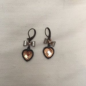 Betsey Johnson Heart/Bow Earrings