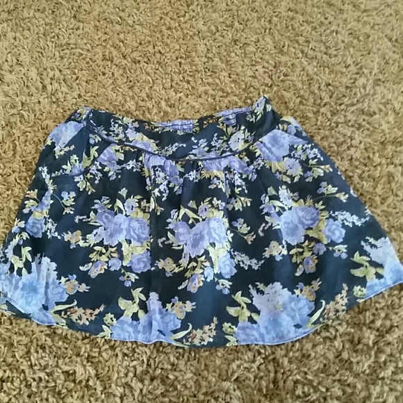 Navy blue floral skirt