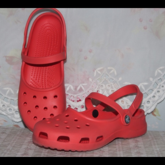 Orange Crocs size 8