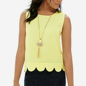 Sleeveless Scallop Hem Top