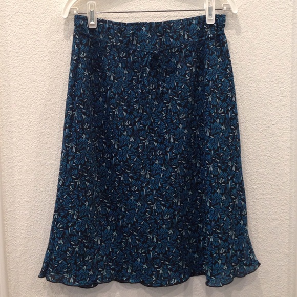 Vintage Worthington Blue and Black A-Line Skirt - Picture 1 of 4