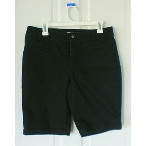 Chicos Platinum Denim Black Bermuda Shorts