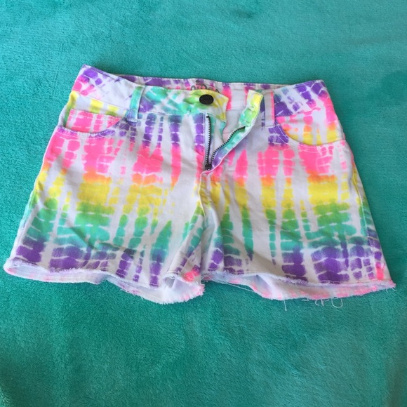 White, rainbow colored shorts