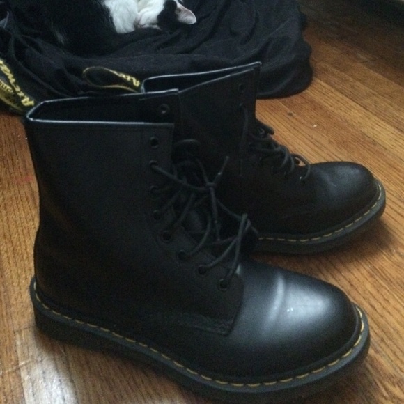 Matte black doc Martens