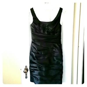 Black Cocktail Dress With Drape Back