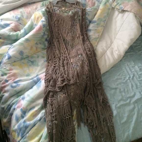 Woven long flowy vest