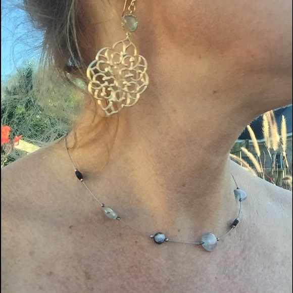 Silpada Sterling Wire Citrine Green/Bronze Bead