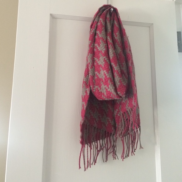 Pink and tan cashmere scarf