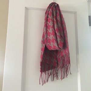 Pink and tan cashmere scarf