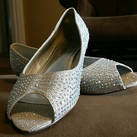 Silver Sparkle flats