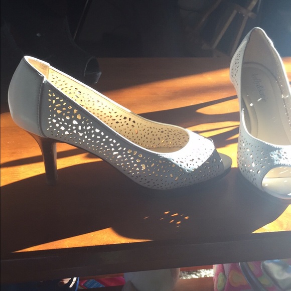 Short white dressy heels