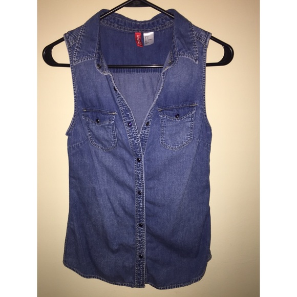 H&M Denim Button Vest Top