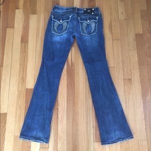 Miss Me Boot cut jeans w/ angel wing back pockets