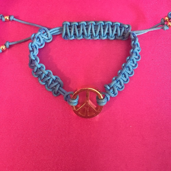 Juicy draw string peace sign bracelet