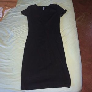 Ponte V-Neck Mini Dress