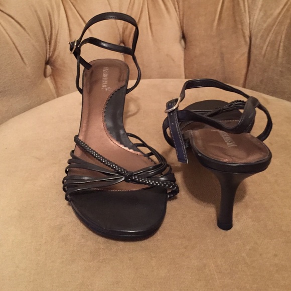 Dark brown one inch strap heel