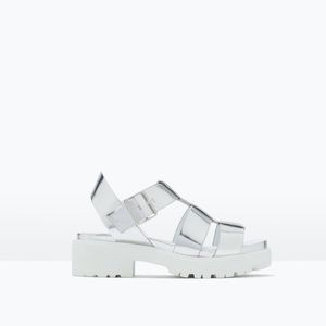 Zara silver thick band sandal