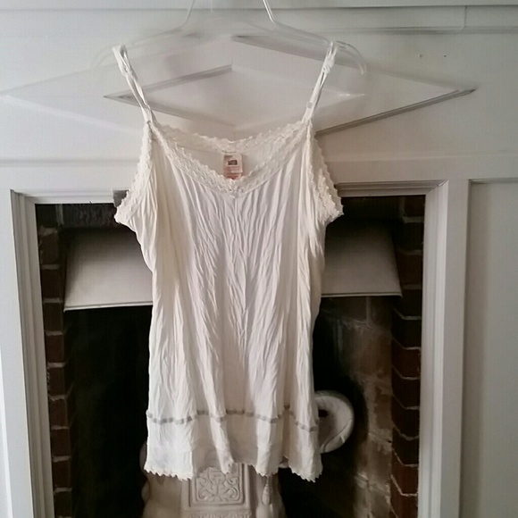 Faded Glory Crinkle Camisole -Ivory Size XL
