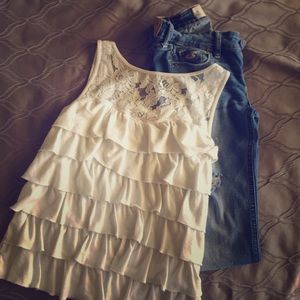 Hollister Lace and Ruffled Tank