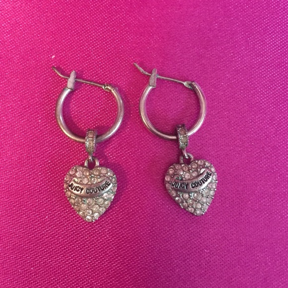 Authentic juicy couture hoop earrings with heart
