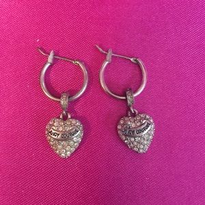 Authentic juicy couture hoop earrings with heart