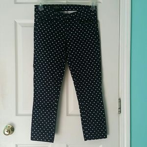 J. Crew polka dot toothpick capri's