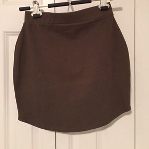 Olive green mini skirt