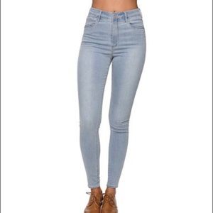 Super high rise skinniest faded jeans