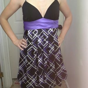 Black/purple homecoming dress