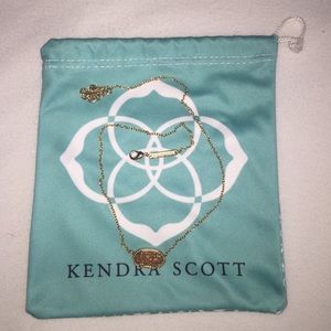 New Kendra Scott Elisa Pendant Rose Gold Drusy