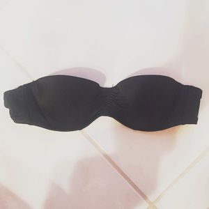 PINK strapless black bathing suit top