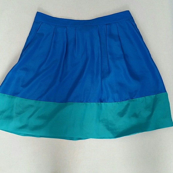 Silk Color Block Skirt