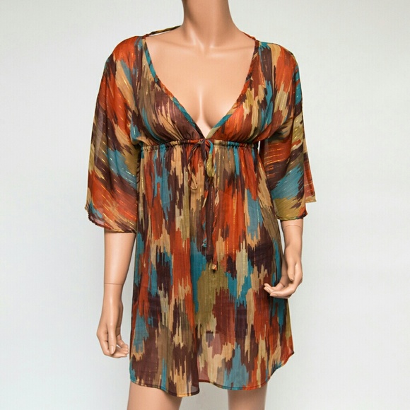 ABS Allen Schwartz Sheer Peasant Blouse