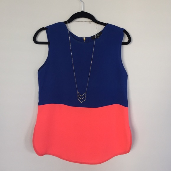 C. Luce Color Block Sleeveless Blouse in Small