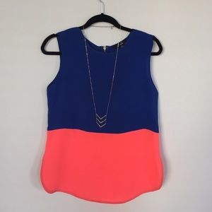 C. Luce Color Block Sleeveless Blouse in Small