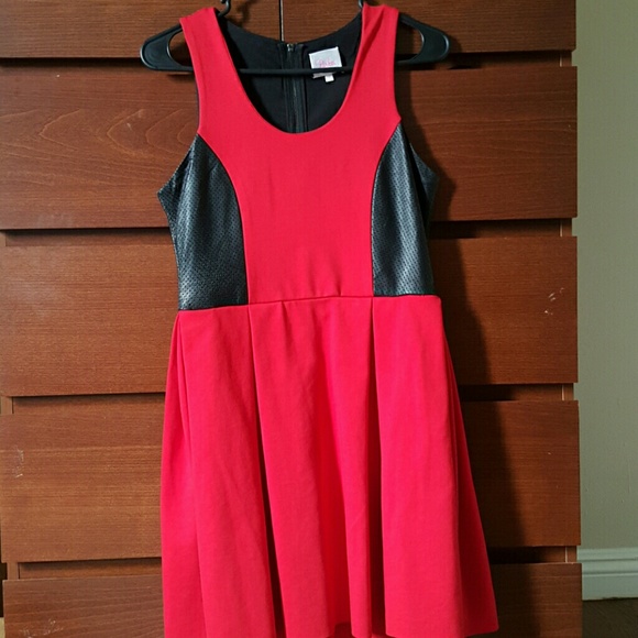 Red and black dress