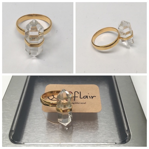 Peace Love Flair Jewelry - Quartz ring sterling silver