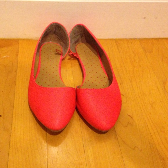 Neon pink flats