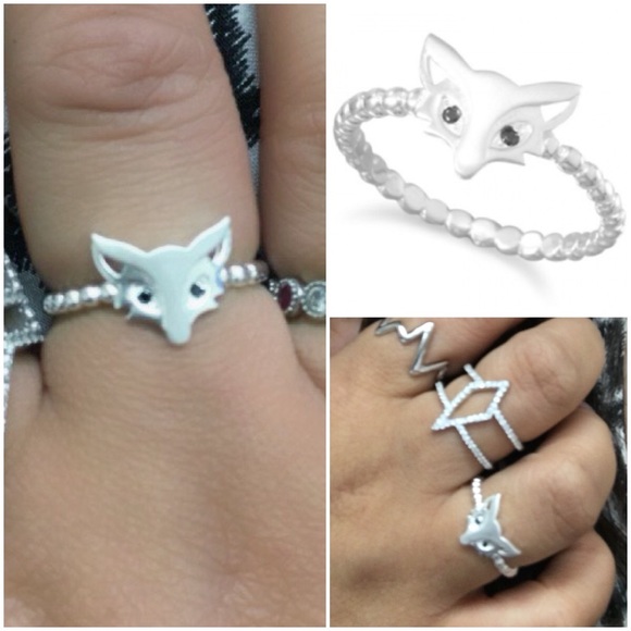Peace Love Flair Jewelry - My tiny fox sterling silver ring