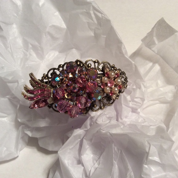 Vintage Earring/Brooch Filigree Cuff Bracelet